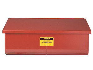 JUSTRITE 22 Gallon Rinse Tank, Benchtop, Lift-And-Latch Cover With Fusible Link, Drain Plug, Steel, Red - 27322 JUSTRITE 22 Gallon Rinse Tank, Benchtop, Lift-And-Latch Cover With Fusible Link, Drain Plug, Steel, Red - 27322