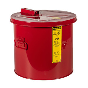 JUSTRITE 5 Gallon Dip Tank for Cleaning Parts, Manual Cover With Fusible Link, Steel, Red - 27605 JUSTRITE 5 Gallon Dip Tank for Cleaning Parts, Manual Cover With Fusible Link, Steel, Red - 27605