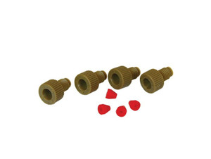 JUSTRITE Replacement 1/16" OD Tube Fittings With PCTFE Ferrules, for HPLC Stainless Steel Manifold, Set of 4 - 28174