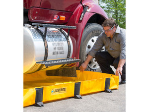 JUSTRITE 8' x 8' x 8", 318 Gallon Spill Capacity, Folding Spill Containment Berm, Rigid-Lock QuickBerm® Lite, Yellow - 28376