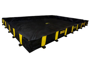 JUSTRITE 16' x 20' x 12", 2390 Gallon Spill Capacity, Drive Over Berm, Rigid-Lock QuickBerm®, Black - 28530