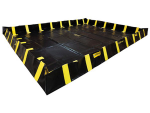 JUSTRITE 16' x 20' x 12", 2390 Gallon Spill Capacity, Spill Containment Berm with Inside Wall Supports, QuickBerm®, Black - 28552 JUSTRITE 16' x 20' x 12", 2390 Gallon Spill Capacity, Spill Containment Berm with Inside Wall Supports, QuickBerm®, Black - 28552