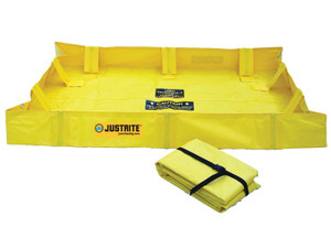 JUSTRITE 4' x 4' x 8", 79 Gallon Spill Capacity, Folding Spill Containment Berm, QuickBerm® Lite, Yellow - 28556