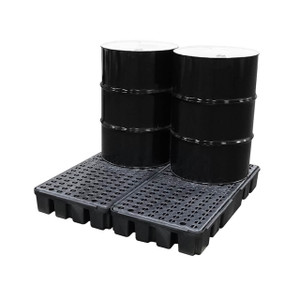 4 Drum Low-Profile Spill Pallet, Black (5116-BD)