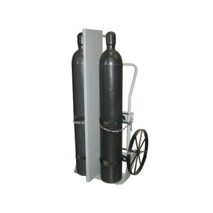 JUSTRITE Double Cylinder Hand Truck With Firewall, 20" Steel Wheels - 35046