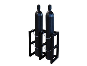 JUSTRITE 2 Wide by 1 Deep, Gas Cylinder Storage Rack, 2 Cylinder Capacity, Steel - 35100