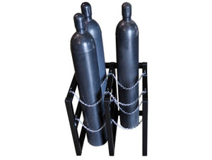JUSTRITE 2 Wide by 2 Deep, Gas Cylinder Storage Rack, 4 Cylinder Capacity, Steel - 35106