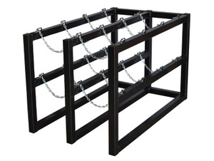JUSTRITE 2 Wide by 4 Deep, Gas Cylinder Storage Rack, 8 Cylinder Capacity, Steel - 35118
