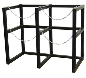 JUSTRITE 2 Wide by 1 Deep, Cryogenic Gas Cylinder Storage Rack, 2 Cylinders Capacity, 22" Max Diameter, Steel - 35188