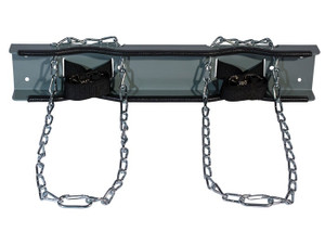 JUSTRITE Steel Gas Cylinder Support Bracket With Chain, Two 12" Cylinder Capacity, Wall Mount - 35268