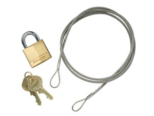 JUSTRITE Metal Anchoring Cable Kit With Padlock, for Smokers's Ceasefire® Cigarette Butt Receptacle - 268505