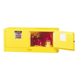 JUSTRITE 12 Gallon, 2 Doors, Manual Close, Flammable Cabinet, Sure-Grip® EX Piggyback, Yellow - 891300