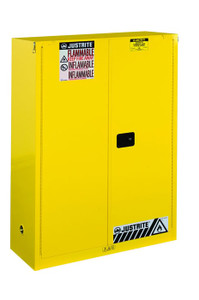 JUSTRITE 60 Gallon, 5 Shelves, 2 Doors, Self Close, Paint Safety Cabinet, Sure-Grip® EX, Yellow - 894530