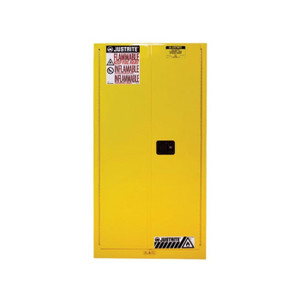 JUSTRITE 60 Gallon, 2 Shelves, 2 Doors, Self Close, Flammable Cabinet, Sure-Grip® EX, Yellow - 896020