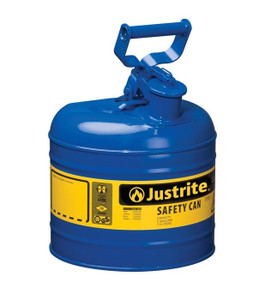 JUSTRITE 2 Gallon Steel Safety Can for Kerosene, Type I, Flame Arrester, Blue - 7120300