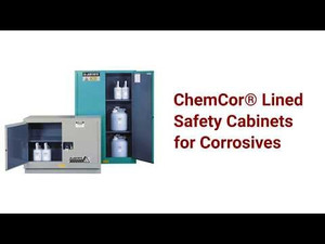 JUSTRITE 19 Gallon, 1 Shelf, 2 Doors, Manual Close, Corrosives/Acids Safety Cabinet, ChemCor® Under Fume Hood, Sliver - 8831042