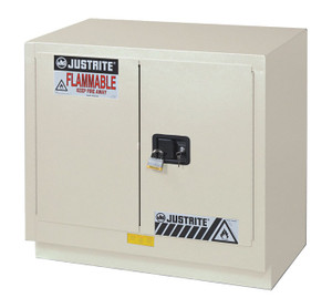 JUSTRITE 23 Gallon, 1 Shelf, 2 Doors, Manual Close, Corrosives/Acids Safety Cabinet, ChemCor® Under Fume Hood, Light Neutral - 8837072