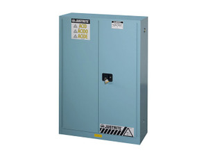 JUSTRITE 45 Gallon, 2 Shelves, 2 Doors, Self Close, Corrosives/Acids Safety Cabinet, ChemCor®, Blue - 8945222