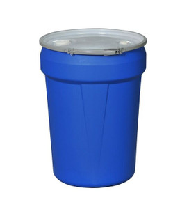 EAGLE 30 Gallon, Metal Lever-Lock, Lab Pack Open Head Plastic Barrel Drum with 1x2" and 1x3/4" Bung Holes, Blue - 1601MBBG EAGLE 30 Gallon, Metal Lever-Lock, Lab Pack Open Head Plastic Barrel Drum with 1x2" and 1x3/4" Bung Holes, Blue - 1601MBBG