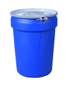 EAGLE 30 Gallon, Metal Bolt Rings, Lab Pack Open Head Plastic Barrel Drum with 2x2" Bung Holes, Blue - 1601MBBRBG2 EAGLE 30 Gallon, Metal Bolt Rings, Lab Pack Open Head Plastic Barrel Drum with 2x2" Bung Holes, Blue - 1601MBBRBG2