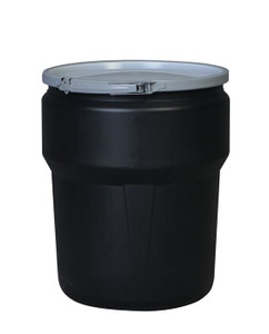 EAGLE 10 Gallon, Metal Lever-Lock, Lab Pack Open Head Plastic Barrel Drum, Black - 1609MBLK EAGLE 10 Gallon, Metal Lever-Lock, Lab Pack Open Head Plastic Barrel Drum, Black - 1609MBLK