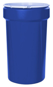 EAGLE 55 Gallon Plastic Lever-Lock Open Head Lab Pack Plastic Barrel Drum, Blue EAGLE 55 Gallon Plastic Lever-Lock Open Head Lab Pack Plastic Barrel Drum, Blue