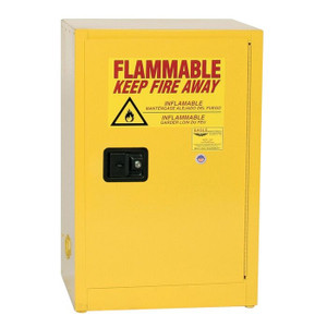 EAGLE 12 Gallon, 1 Shelf, 1 Door, Self Close, Flammable Liquid Cabinet, Space Saver, Yellow - 1924X