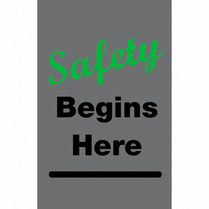 JUSTRITE MAT,194 SAFETY BEGINS HERE 4X6