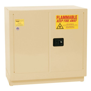 EAGLE 22 Gallon, 1 Shelf, 2 Door, Self Close, Flammable Liquid Cabinet, Under Counter, Beige - 1970XBEI