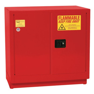 EAGLE 22 Gallon, 1 Shelf, 2 Door, Self Close, Flammable Liquid Cabinet, Under Counter, Red - 1970XRED