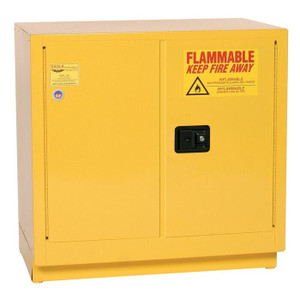 EAGLE 22 Gallon, 1 Shelf, 2 Door, Manual Close, Flammable Liquid Cabinet, Under Counter, Yellow - 1971X
