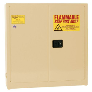 EAGLE 24 Gallon, 3 Shelves, 2 Door, Manual Close, Flammable Liquid Cabinet, Wall Mount, Beige - 1976XBEI