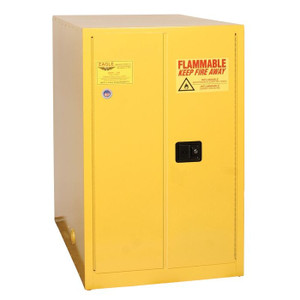 EAGLE 55 Gallon, 1 Drum, Horizontal, 2 Door, Self Close, Safety Cabinet, Yellow - 2810X