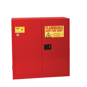 EAGLE 30 Gallon, 1 Shelf, 2 Door, Self Close, Flammable Liquid Cabinet, Red - 3010XRED