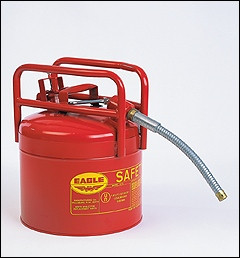 Red Galvanized Steel Type II Style Safety Can  w/7/8" Flexible Hose