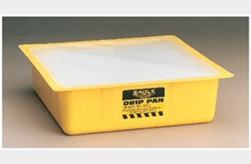 EAGLE 1 Gallon Sump Capacity, Drip Pan, with Polypropylene, Yellow - 1670