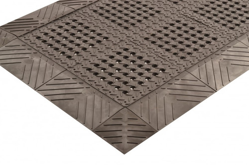 NOTRAX Interlocking Drainage Mat Diamond Flex-Lok™  6X12 FM Black 6CS - 620FR006BL