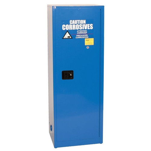 EAGLE 24 Gallon, 3 Shelf, 1 Door, Manual Close, Space Saver Metal Acid and Corrosive Safety Cabinet, Blue - CRA1923X