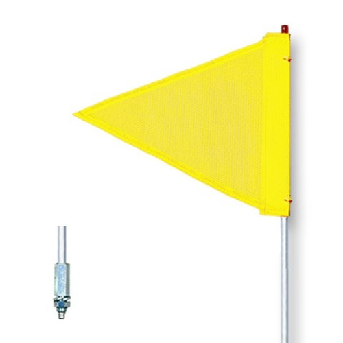 CHECKERS General-Purpose 3' Non-Lighted Warning Whip w/ Threaded Hex Base Triangular Yellow Flag