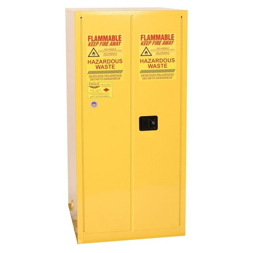 EAGLE 55 Gallon, 1 Drum, Vertical, 1 Shelf, 2 Door, Manual Close, Haz-Mat Safety Cabinet, Yellow - HAZ1926X