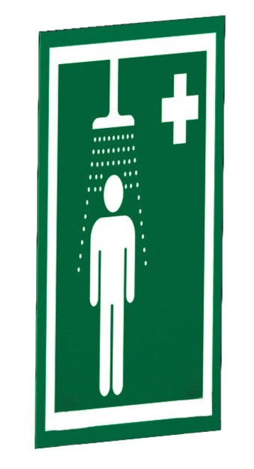 JUSTRITE Universal Safety Shower Sign for Wall Mounting - S-BRAC-SIGN-WAL