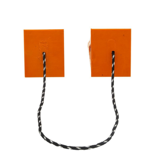 7" Vehicle Wheel Chock, Eye Hook, Rope, Orange