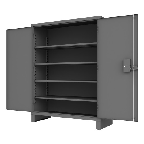 DURHAM Access Control Cabinet, 12 Gauge, 4 Adjustable Shelves, 60 x 24 x 78