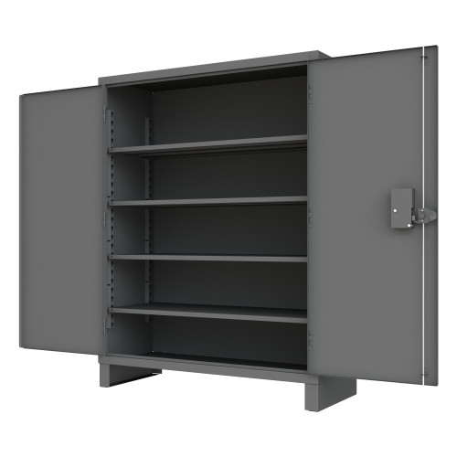DURHAM Access Control Cabinet, 14 Gauge, 4 Shelves, 60 x 24 x 78
