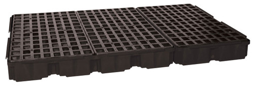 6 Drum Containment Platform - Black w/Drain