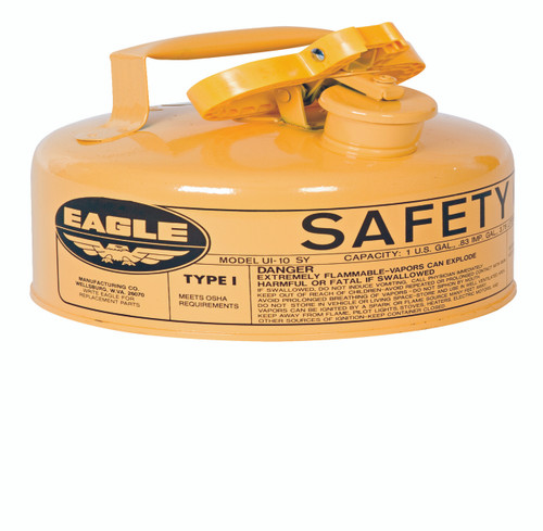 EAGLE 2 Quart Steel Safety Can for Diesel, Type I, Flame Arrester, Funnel, Yellow - UI4SY