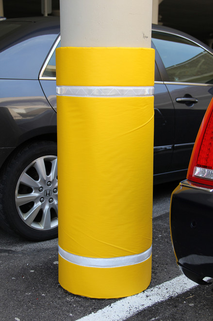 Innoplast 44" H x 48" W Yellow Column Wrap Soft Padded Cover w/White Tape