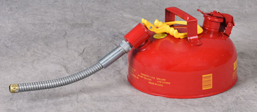 EAGLE 1 Gallon, 5/8" Metal Hose, Steel Safety Can for Flammables, Type II, Red - U211SX5