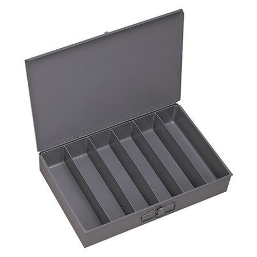 DURHAM Gray Steel Large Vertical Compartment Box - 6 Compartments