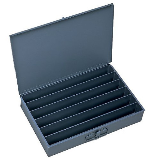 DURHAM Gray Steel Large Horizontal Compartment Box - 6 Compartments